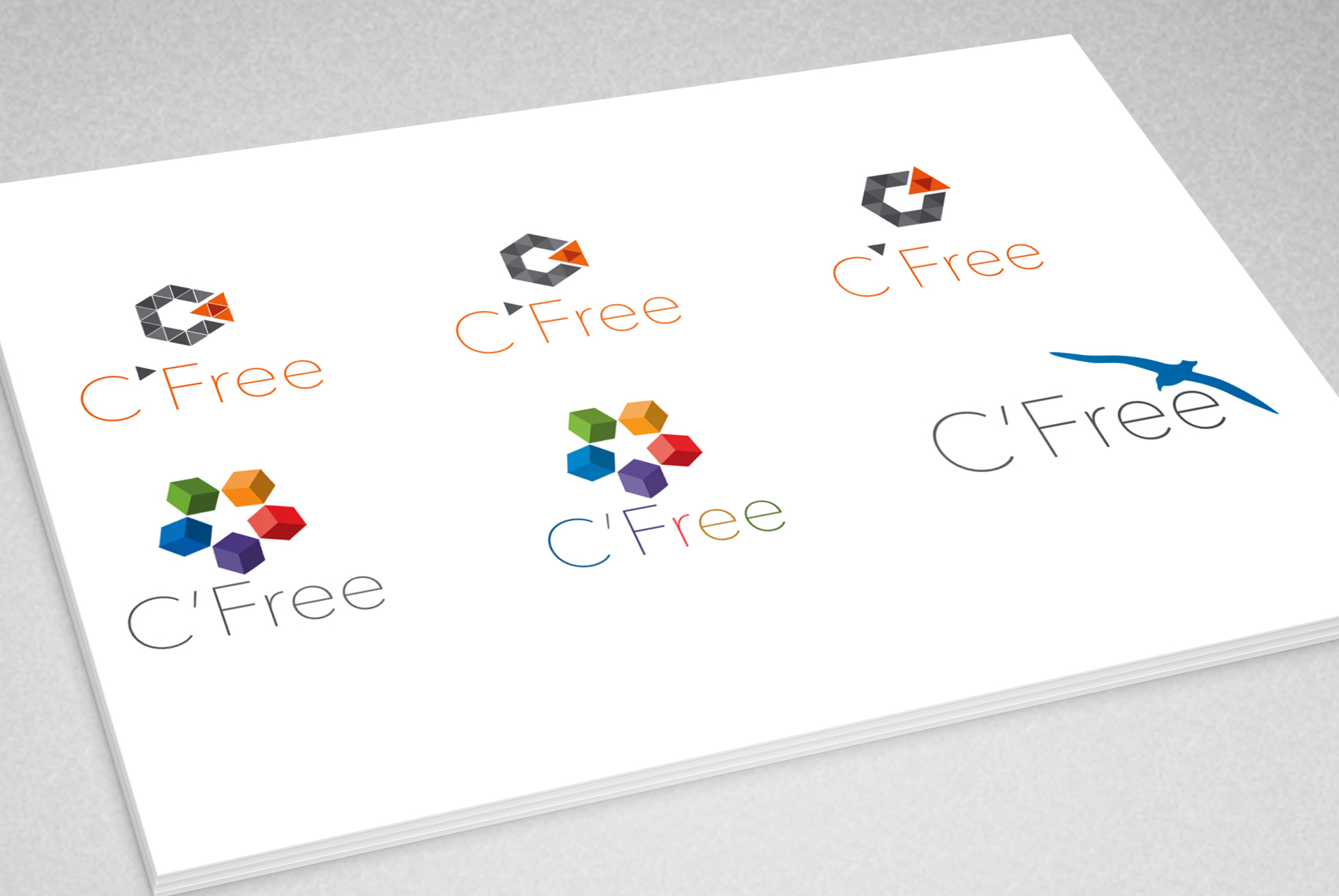 Planche de logos pour C'FREE par l'agence LION