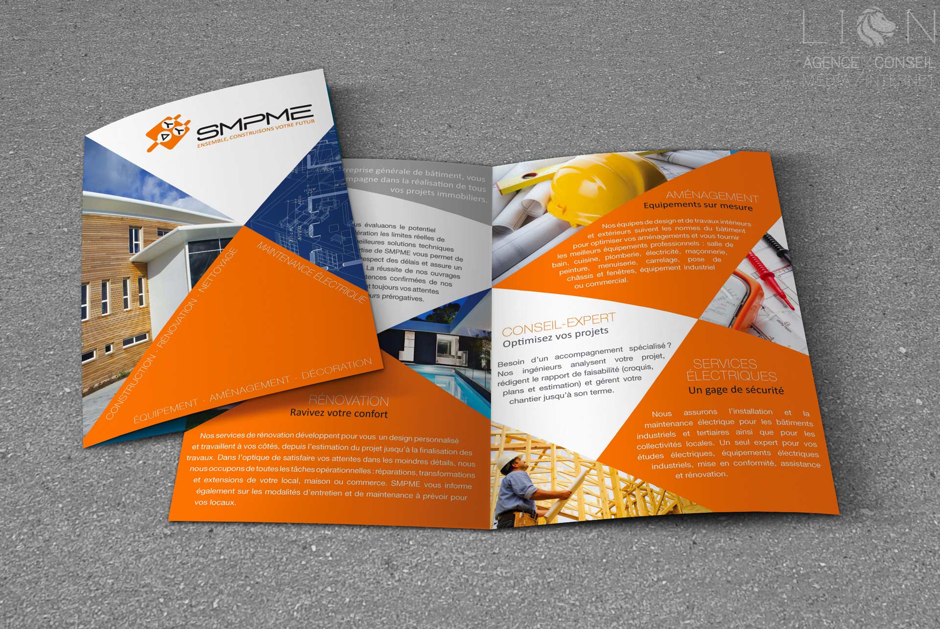 Brochure commerciale de SMPME par l'agence de communication LION - Congo Brazzaville