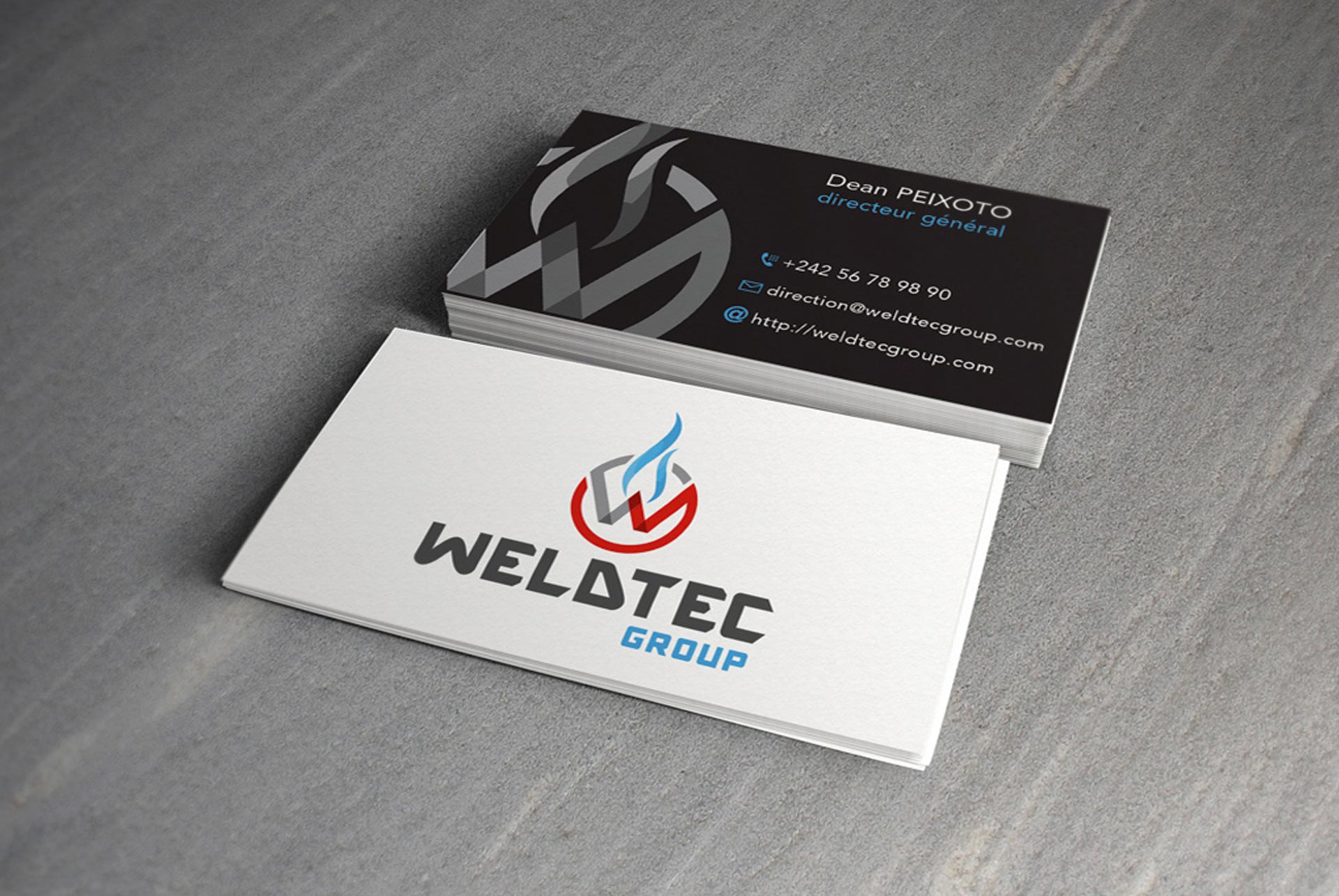 Cartes de visite WELDTEC GROUP par l'agence de communication LION